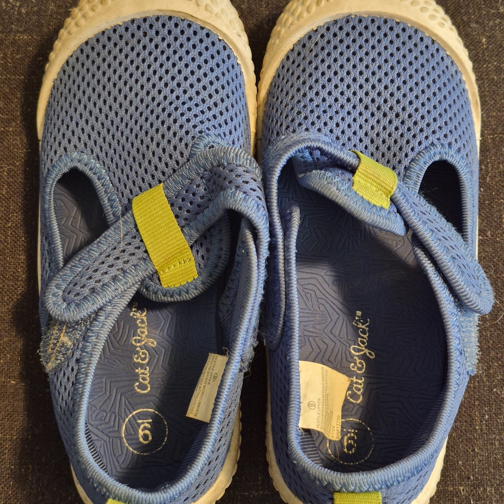 Cat & Jack Blue Sneakers with Lime Accents